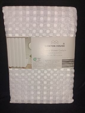 Kirkton House White Luxury Shower Curtain